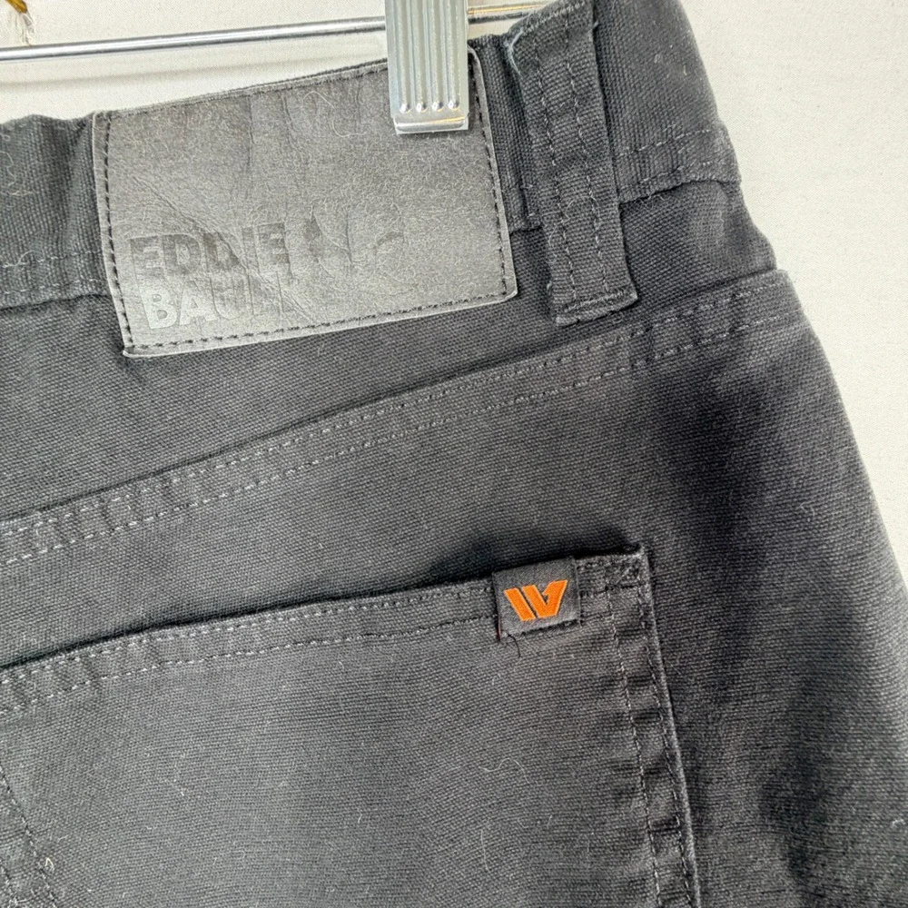 Eddie Bauer Mens Canvas Utility Pants Black Workwear Straight Leg 32x32 1751319